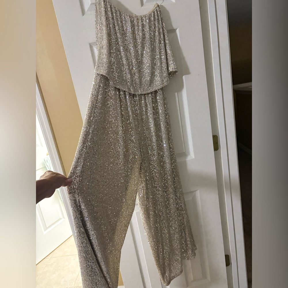 Strapless Sequin Jumpsuit